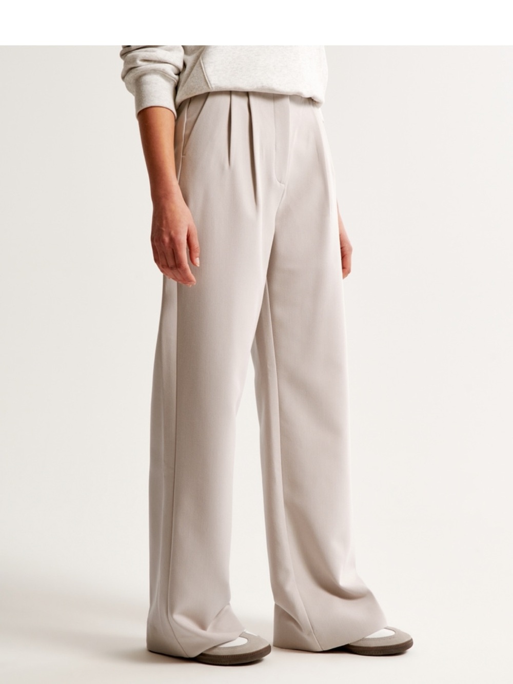 Abercrombie & Fitch Sloan Tailored Wide Leg Pants - Navy - Picture 9 of 11